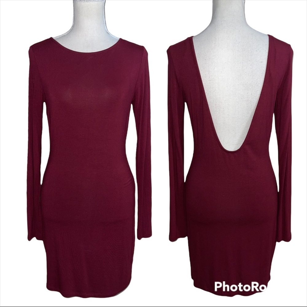 Forever 21 long sleeve open back dress